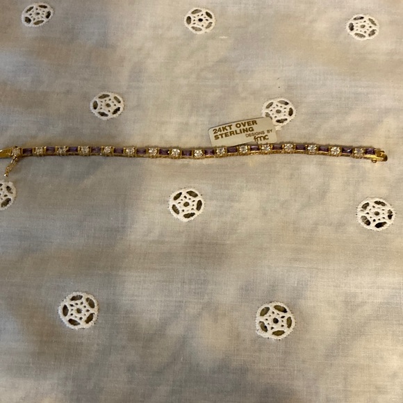 Jewelry - Beautiful 24KT over sterling silver tennis bracelet